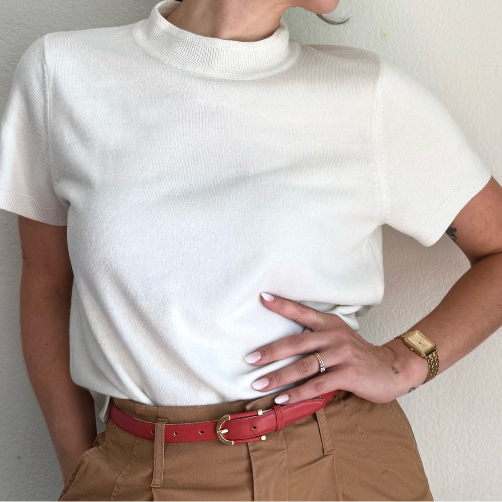 Sag Harbor White Short Sleeve Top